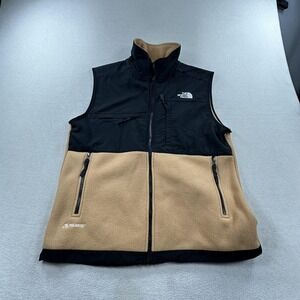 The North Face Denali Vest Mens Medium Beige Polartec Fleece Hiking Trail Zip